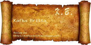 Kafka Britta névjegykártya